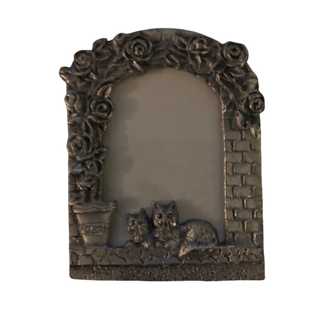 The Thomas Collection Vintage Cats and Roses‎ Mini Pewter Frame - NWOT
